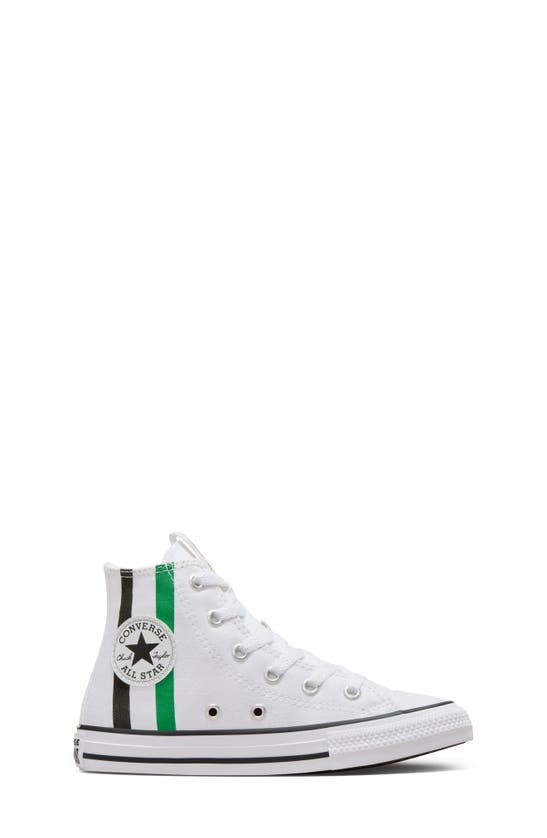 Shop Converse Kids' Chuck Taylor® All Star® High Top Sneaker In White/ Green/ Black