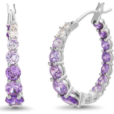 Lesa Michele Cubic Zirconia Hoop Earrings