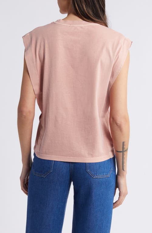 Shop Sessun Sessùn Orlando Pleat Shoulder Sleeveless T-shirt In Rose Darles