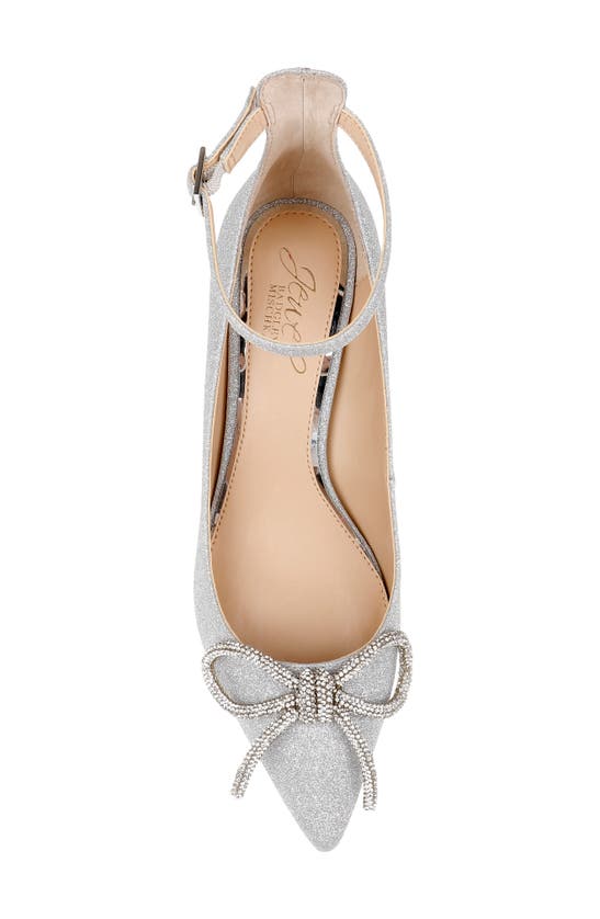 Jewel Badgley Mischka Geranium Pointed Toe Kitten Heel Pump In Silver
