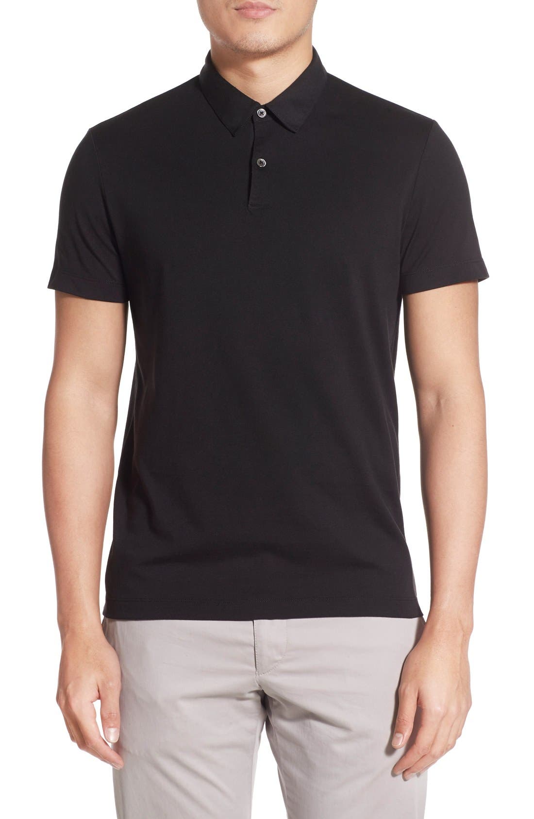 Theory 'Bron' Trim Fit Silk & Cotton Polo Nordstrom