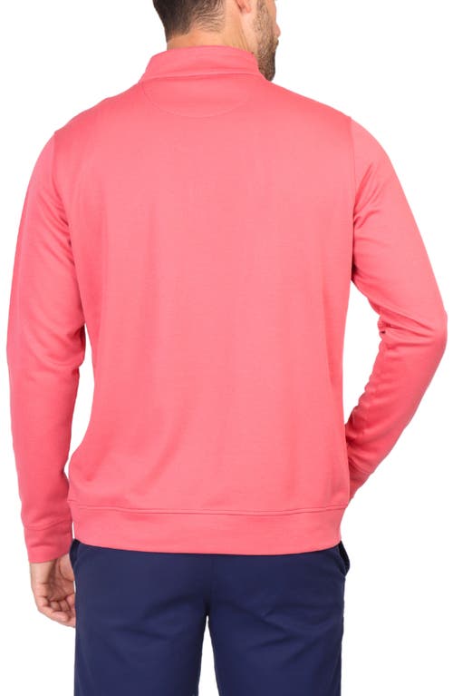 Tailorbyrd Modal Blend Quarter Zip Pullover In Paprika