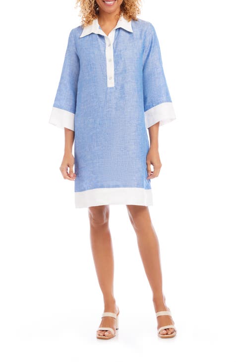 Colorblock Linen Dress