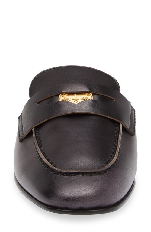 Shop Miu Miu Penny Loafer Mule In Nero