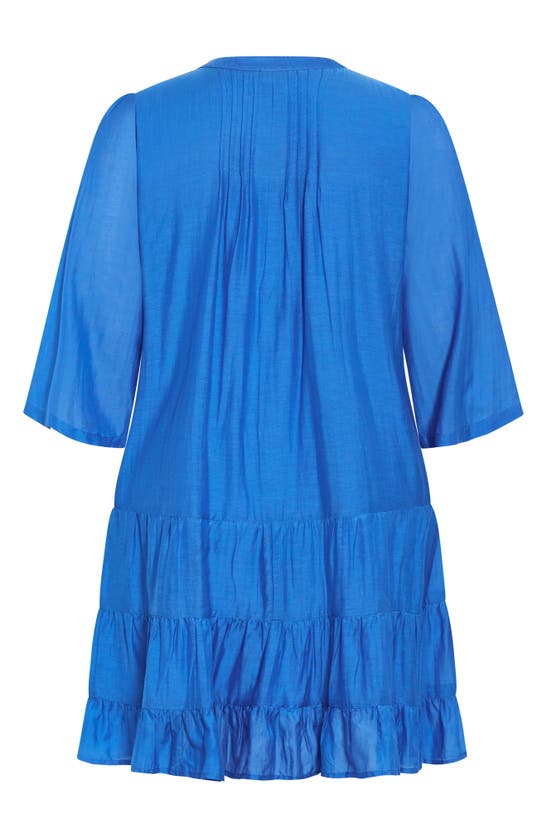 City Chic Milly Button-up Minidress In Ocean