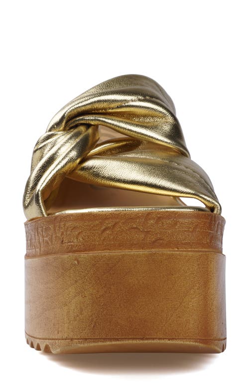 Candies Candie's Kornelia Platform Wedge Slide Sandal In Gldlt