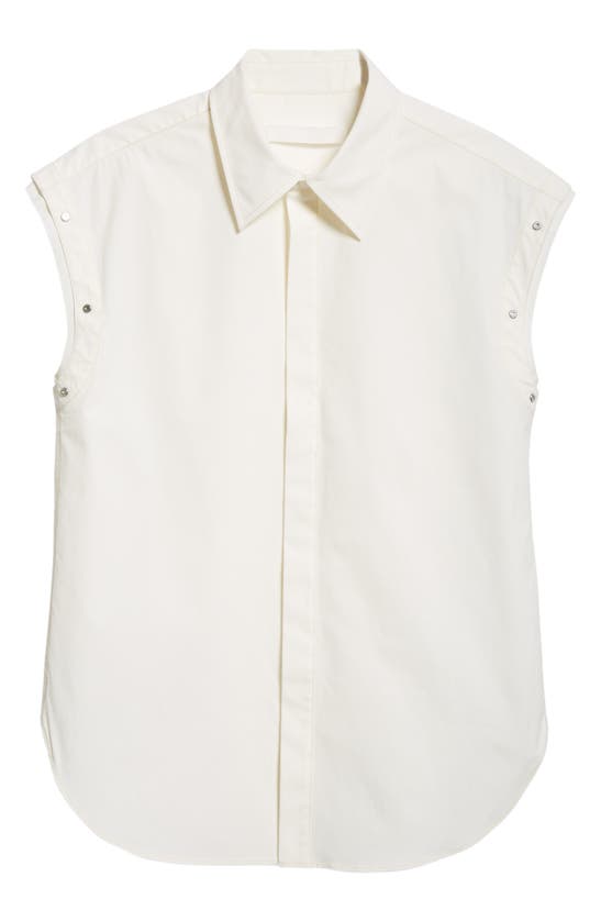 Shop Dion Lee Rivet Detail Sleeveless Button-up Shirt In Ivory