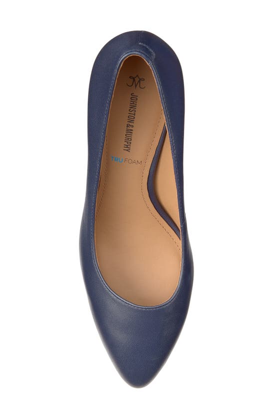 Shop Johnston & Murphy Vicki Block Heel Pump In Navy Glove