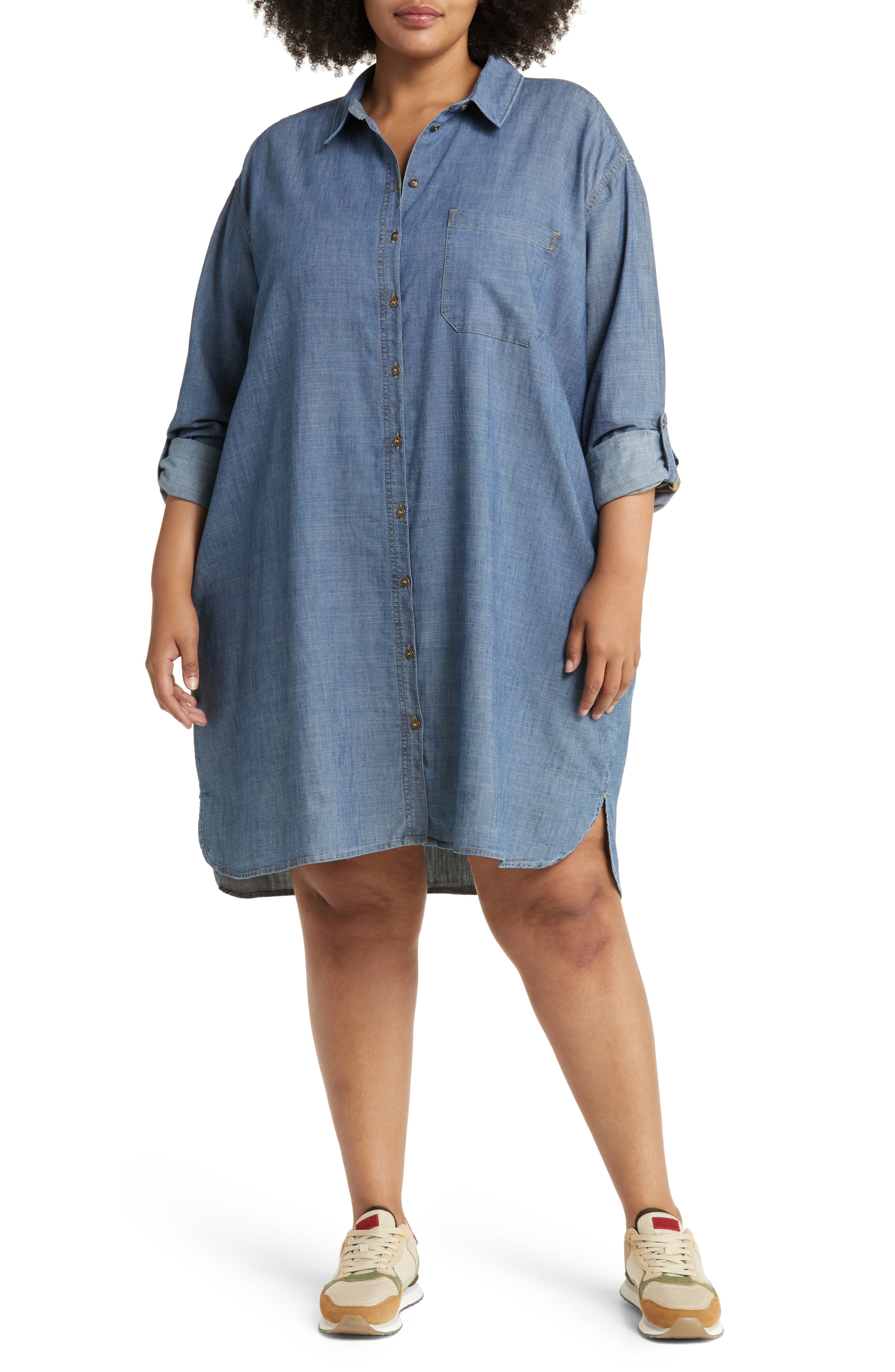 Chambray Plus-Size Midi Dresses | Nordstrom