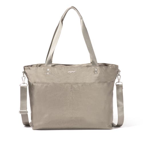 Baggallini Women's Carryall Laptop Tote Crossbody Bag In Sterling Shimmer