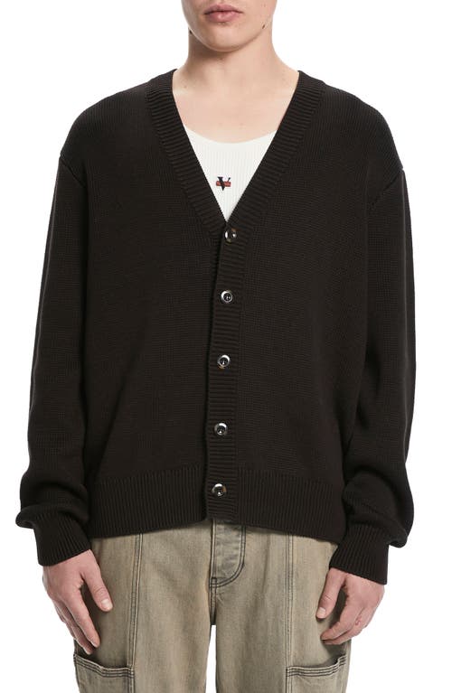McFeely Cotton Cardigan in Smoke Brown