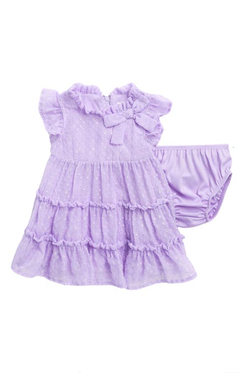 Iridescent Lurex Clip Dot Dress & Panties Set (Baby)