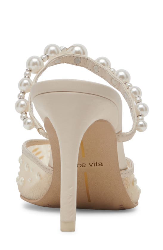 Shop Dolce Vita Katik Imitation Pearl Pointed Toe Pump In Ivory Mesh