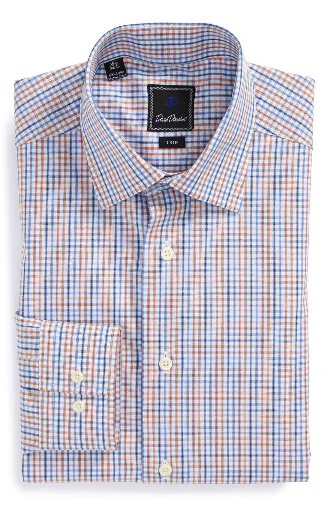 David Donahue Trim Fit Check Dress Shirt Nordstrom