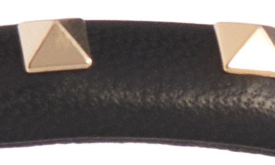 Valentino Garavani Rockstud Leather Headband in Nero | Smart  display picture 1