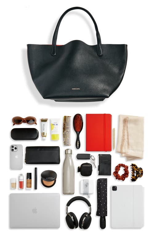 Mansur Gavriel Everyday Soft Tote In Black/flamma