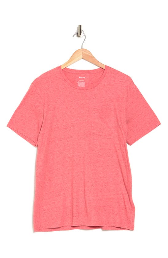 Abound Pocket Crewneck T-shirt In Coral Reverse Chill Heather