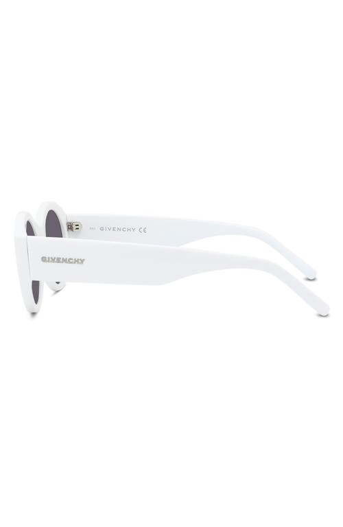 Shop Givenchy 55mm Polarized Oval Sunglasses In White/smoke