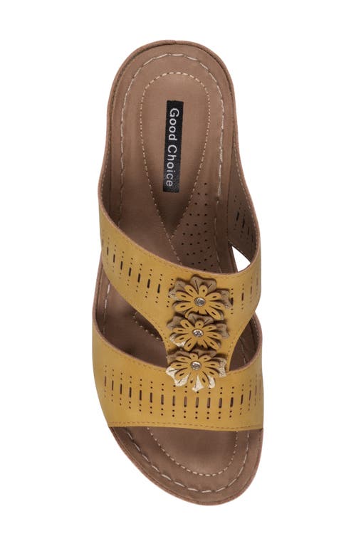 Good Choice New York Lisette Platform Wedge Slide Sandal In Yellow