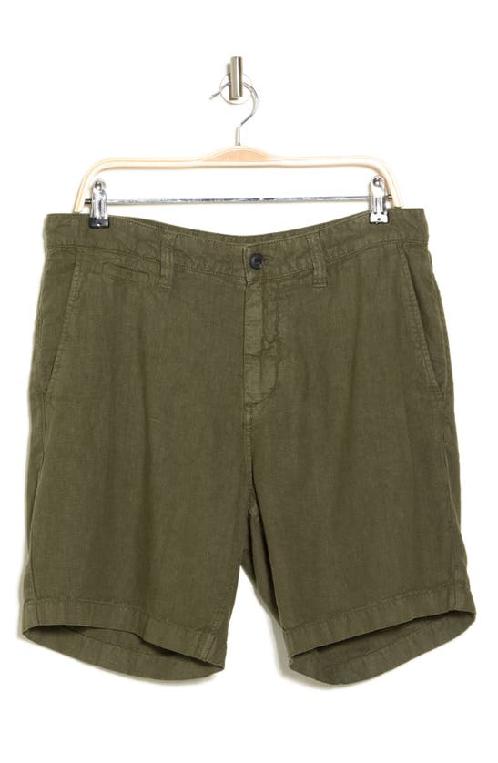 Shop John Varvatos Johnny Flat Front Shorts In Olive