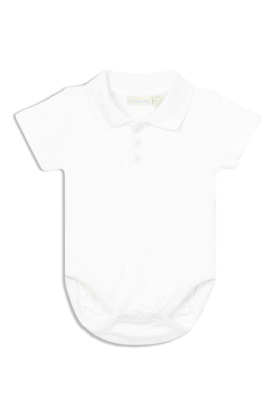 Jojo Maman Bébé Babies' Cotton Polo Bodysuit In White