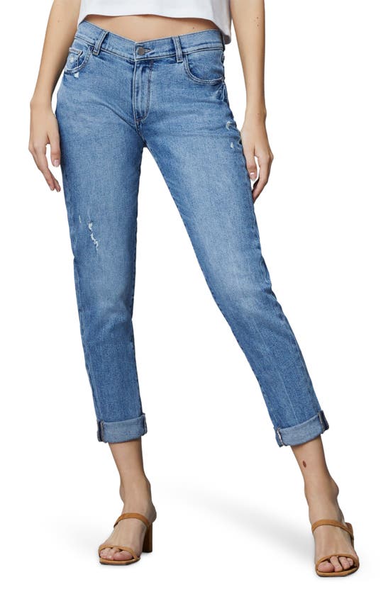 Dl1961 Riley Mid Rise Boyfriend Straight Leg Jeans In Gray