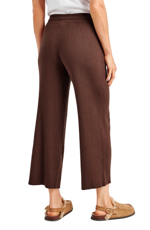 Splendid Georgie Rib Wide Leg Crop Pants In Spice