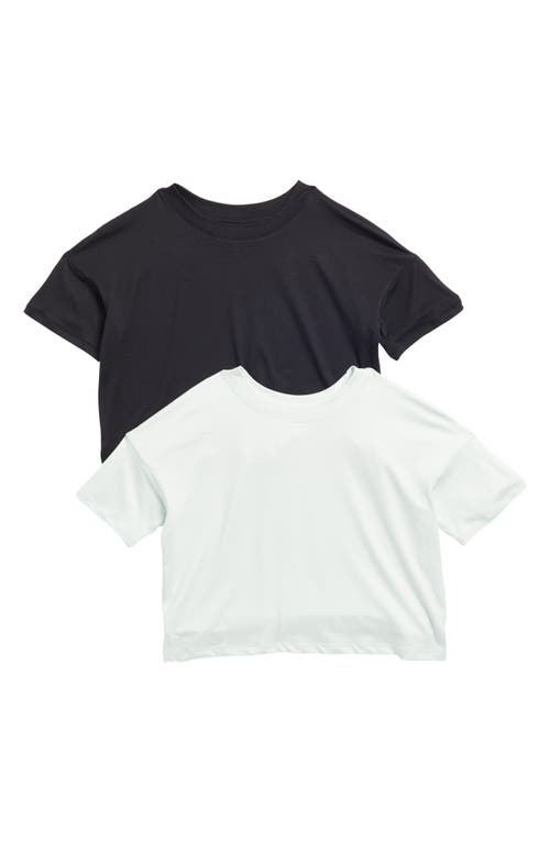 Shop 90 Degree By Reflex Kids' 2-pack Crop T-shirts In Mint Julep/black
