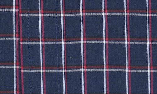 Original Penguin Fremont Slim Fit Windowpane Print Dress Shirt In Navy