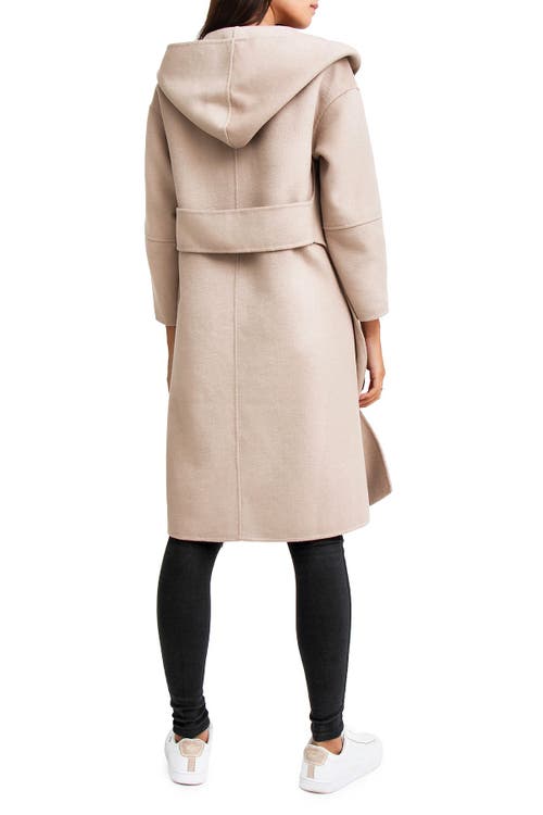 Shop Belle & Bloom Walk This Way Wool Blend Oversized Coat In Sand