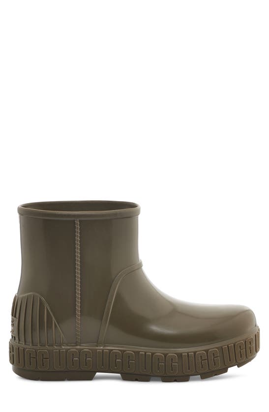 Ugg Drizlita Genuine Shearling Lined Rain Boot In Burnt Olive