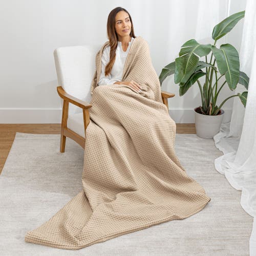 Comfy Cubs Adult Waffle Blanket In Sand