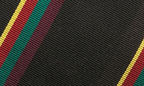 Drake's Regimental Stripe Silk Tie In Navy/red/purple