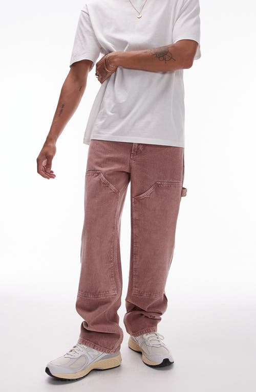 Shop Topman <br />loose Fit Carpenter Jeans<br /> In Pink