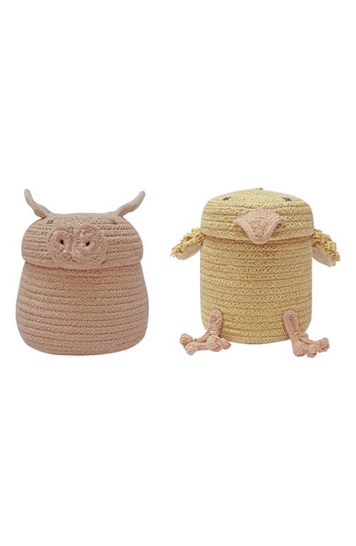 Lorena Canals Set Of 2 Mini Baskets Charlie & Peggy In Yellow