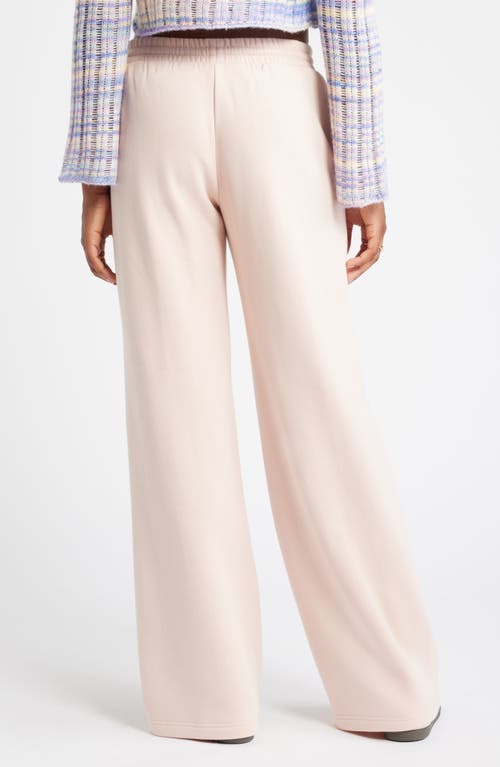 Shop Bp. Wide Leg Fleece Pants In Pink Sepia