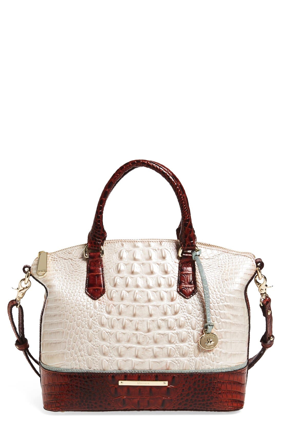 Brahmin 'Duxbury' Bicolor Croc Embossed Leather Satchel Nordstrom