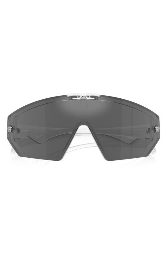 Shop Versace Medusa Horizon Shield Sunglasses In Crystal