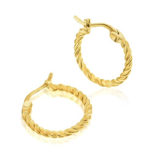 Donatello Gian Gold-tone Twisted Hoop Earrings In Yellow