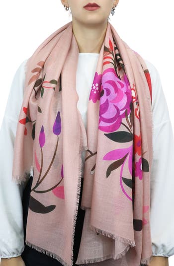 Luxe Satin Scarf- Pink Floral