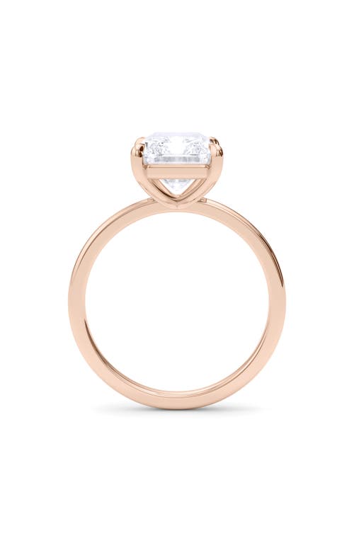 Hautecarat Radiant Cut Lab Created Diamond Ring In 2.00 Ctw 18k Rose Gold