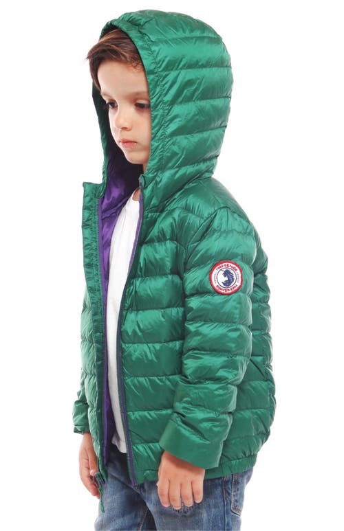 Shop Rokka&rolla Kids' Ultra Light Packable Down Jacket In Verdant Green