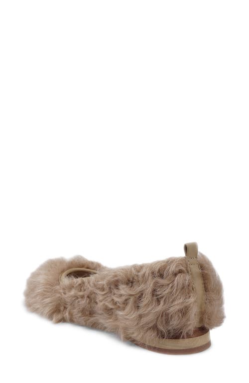 Artisan Crafted By Zigi Quincy Faux Fur Flat In Beige Leather