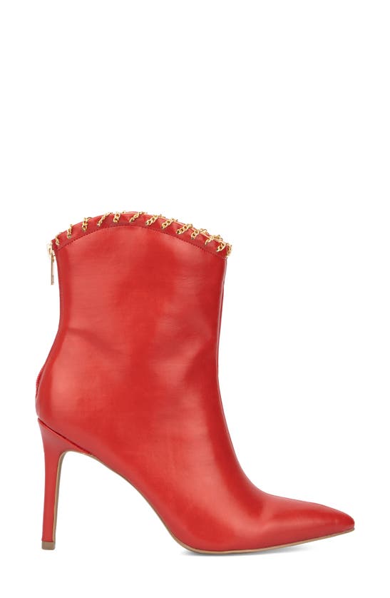 New York And Company Deborah Faux Leather Western Bootie In Red