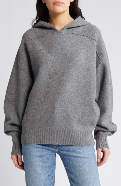Bridget Wool Blend Hoodie Sweater in Grey