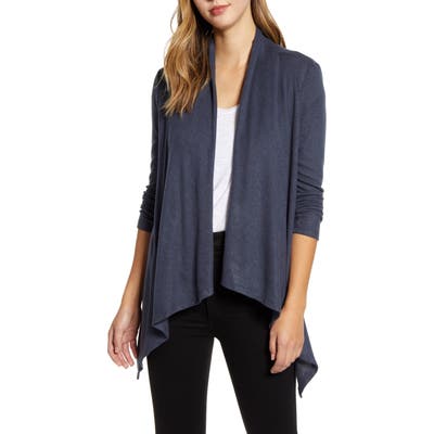 Bobeau Amie Waterfall Knit Cardigan, Blue