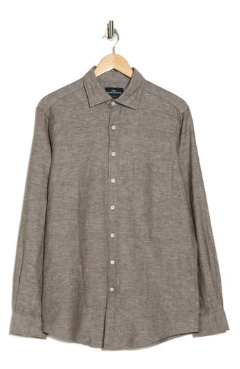 Rodd & Gunn Penrose Linen Blend Button-up Shirt In Hazelnut