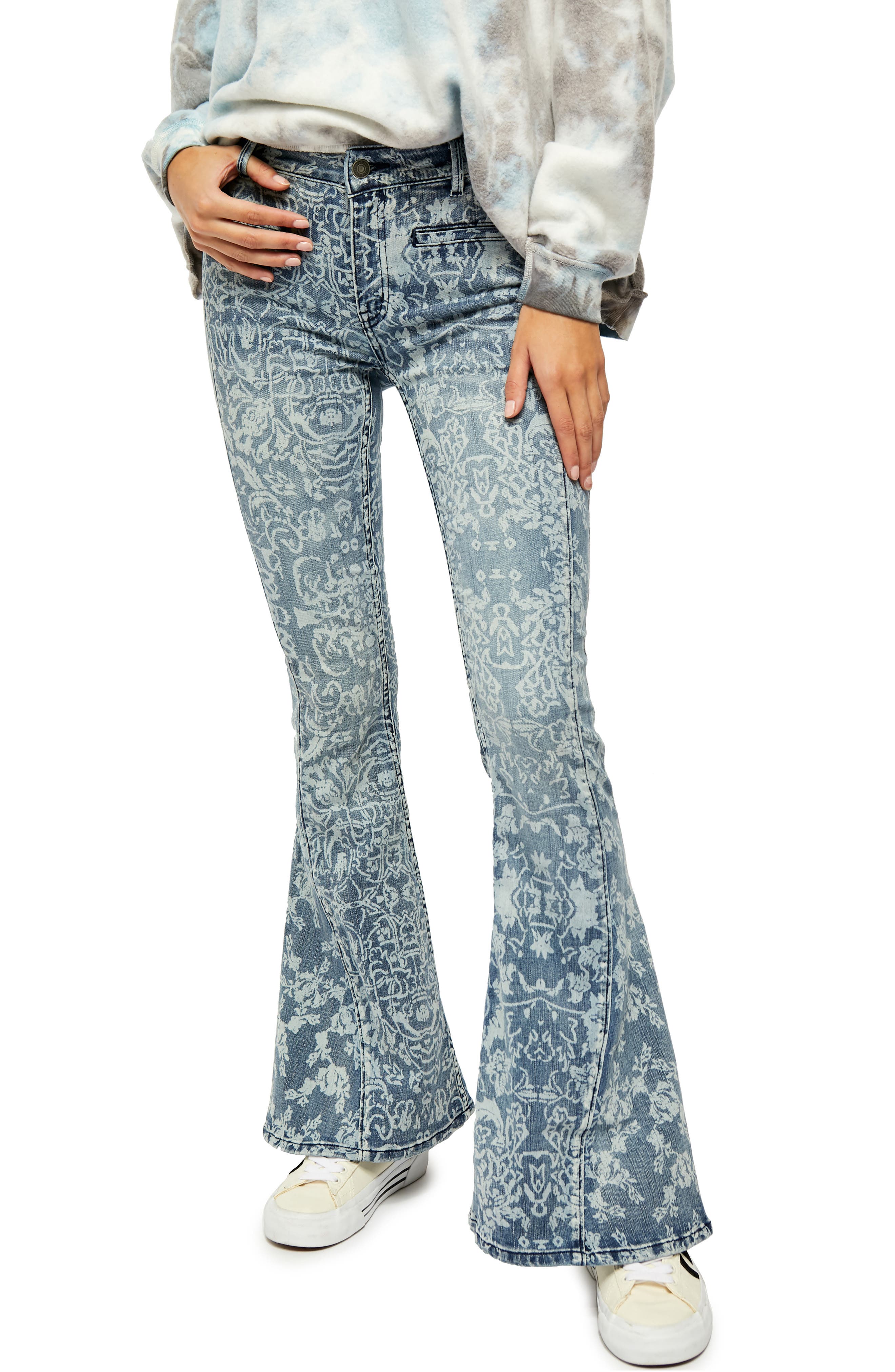 Free People | Dream Lover Paisley Flare Jeans | Nordstrom Rack
