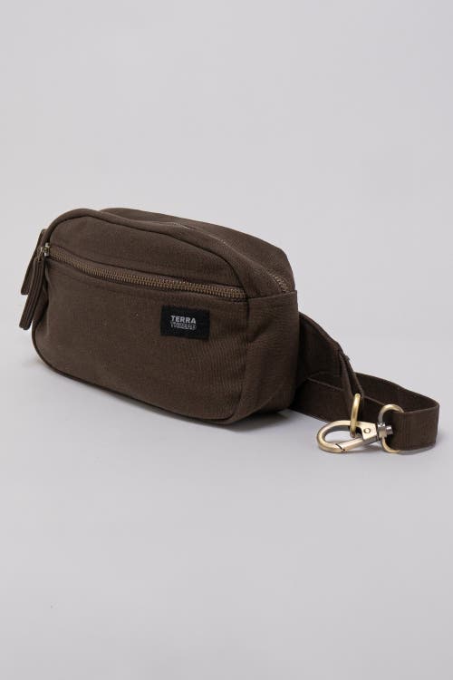 Terra Thread Organic Cotton Sling Belt Bag In Chestnut Brown