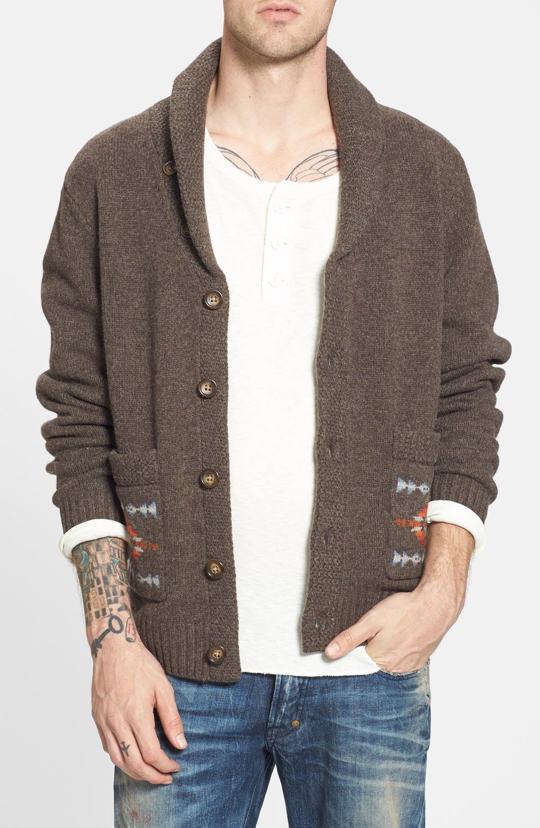 Pendleton 'Pueblo Dwelling' Lambswool Shawl Collar Cardigan Nordstrom
